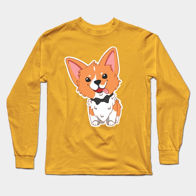 Pembroke Welsh Corgi Illustration Long Sleeve T-Shirt by AWIllustration